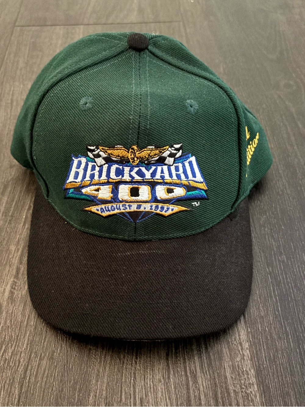 Vtg 90s 1997 Brickyard 400 Logo Athletic Snapback Hat/Cap Indy NASCAR